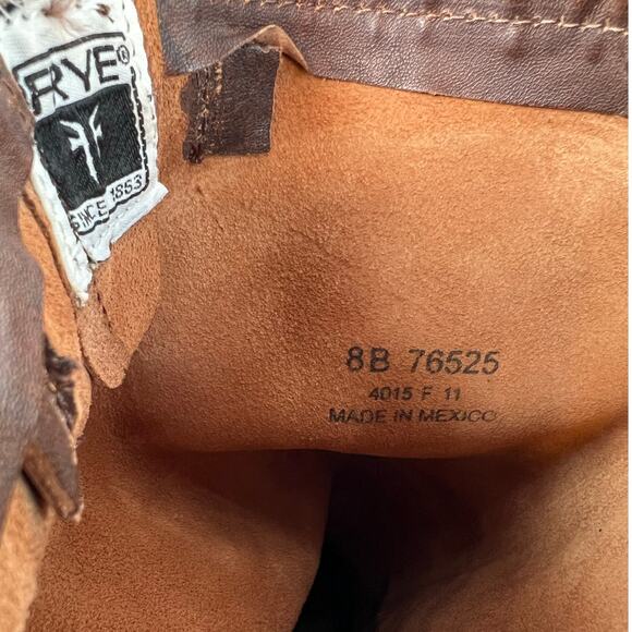 FRYE Vera Slouch Harness Knee-High Leather Riding Boots in Brown Women's Size 8B - Picture 15 of 16